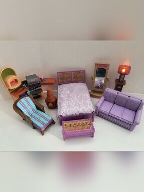 Fisher Price Loving Family Dollhouse Accessories Parents Bedroom Living Room Lot